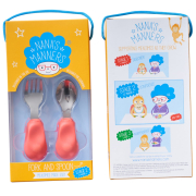 Nana's Manners sztućce dla dzieci widelec łyżka 12M+ pink