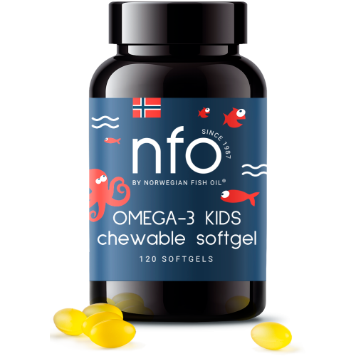 NFO - Suplement diety z kwasami omega-3 - dla dzieci, 120 kapsułek