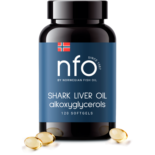 NFO - Suplement diety Omega 3 olej z wątroby rekina 120 kapsułek